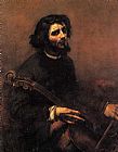 Gustave Courbet The Cellist Self Portrait painting